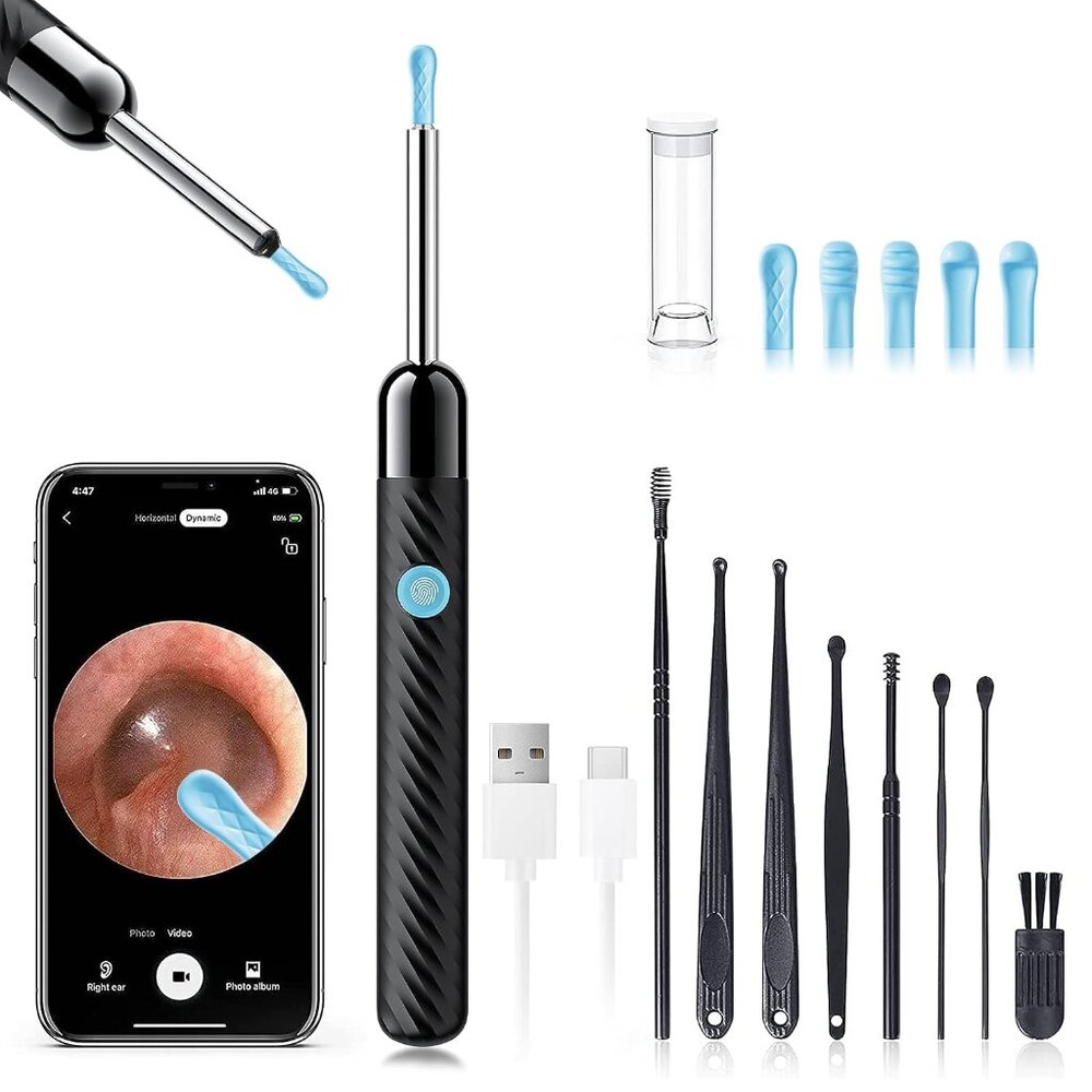 Ear Wax Removal Kit with 8 Ear Spoons & 1080P Camera | Ear Cleaner for